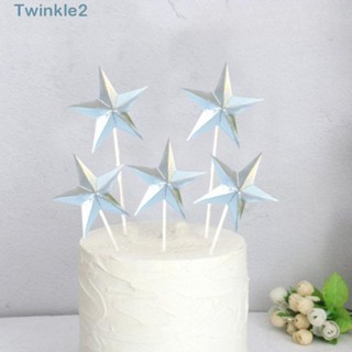 Twinkle ท็อปเปอร์ รูปดาว สองด้าน สีเงิน สีทอง 100 ชิ้น สําหรับตกแต่งเค้กวันเกิด