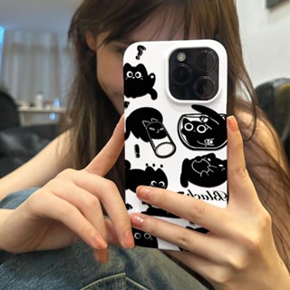 เคสโทรศัพท์มือถือคู่รัก แบบแข็ง ลายการ์ตูนแมวน้อยน่ารัก สร้างสรรค์ สําหรับ Iphone Apple 14Promax 13 11 12 15 XR XS