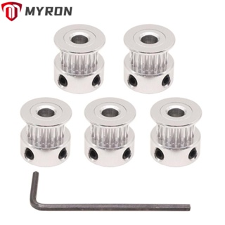 Myron รอกล้ออะลูมิเนียม GT2 แกน 5 มม. 20T กว้าง 6 มม. 20 ซี่ สําหรับเครื่องพิมพ์ 5 ชิ้น