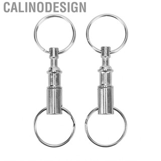 Calinodesign Double Split Keychain Durable Shiny Silver Finish Quick