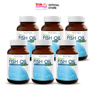 VISTRA Fish Oil น้ำมันปลาแซลมอน 75 แคปซูล เซต 6 กระปุก รหัสสินค้า 112317