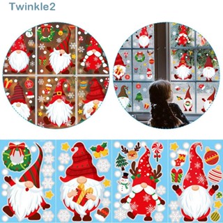 Twinkle สติกเกอร์ ลายคริสต์มาส คนแคระ ลอกออกได้ สําหรับตกแต่งบ้าน 9 แผ่น ต่อชุด