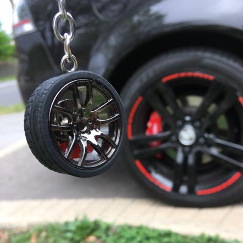 Car Wheel Turbo Keychain Key ring with Brake Discs Car Tire Wheel Keychain Auto Car Key Chain Keyrin