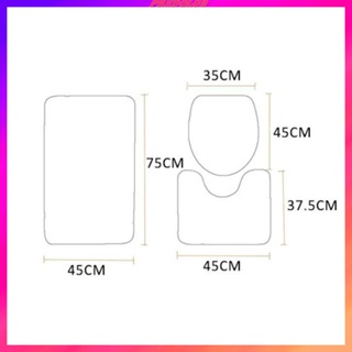 [Predolo2] ชุดพรมปูพื้น กันลื่น ซักทําความสะอาดได้ สําหรับห้องน้ํา 3 ชิ้น