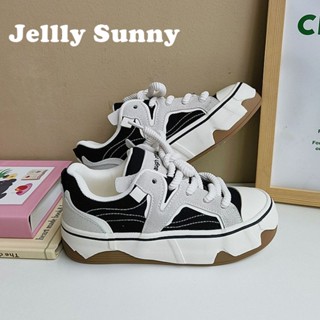  Jellly Sunny  รองเท้าผ้าใบผู้หญิง พื้นหนา ใส่สบาย สไตล์เกาหลี รองเท้าแฟชั่นผู้หญิง มีความนุ่มนวล 2023 ใหม่ FYD2390VV6 37Z230913