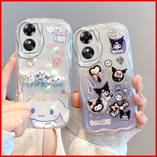 เคสโทรศัพท์มือถือแบบนิ่ม tpu ใส ลายตุ๊กตาหมีน้อยเมฆ พร้อมตุ๊กตาหมี สําหรับ OPPO A17 A17K TY