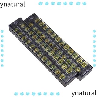 Ynatural บล็อกขั้วต่อสายไฟ แถวคู่ ทองแดง เชื่อมต่อเร็ว 25A 600V 12 ตําแหน่ง 2 ชิ้น