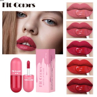 Fit Colours Mini Capsule Lip Gloss 5 สี NonStick Cup Matte ลิปสติก Soft Mist Lip Glaze เครื่องสำอางริมฝีปากแต่งหน้า mini pill lipgloss soft Mist ลิปกลอส puueqg