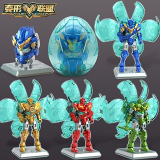 [มีสี่ตัวเลือก] หุ่นยนต์แปลงร่าง อนิเมะ League Merchandise Super Transforming Warrior Fun Transforming Egg Transforming Prix Robot Mecha Long Arm Thunderbo