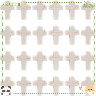 Nextth ลูกปัดหินสังเคราะห์ สีขาวเทอร์ควอยซ์ ขนาดเล็ก 0.6 นิ้ว สําหรับทําสร้อยข้อมือ DIY 100 ชิ้น