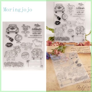 Jojo แสตมป์ตรายาง ลายนูน รูปดอกไม้ สัตว์ สําหรับตกแต่งสมุดภาพ DIY