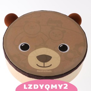 [Lzdyqmy2] เครื่องดนตรีกลองมือ รูปการ์ตูนหมีบราวน์ ของเล่นเสริมการเรียนรู้เด็ก