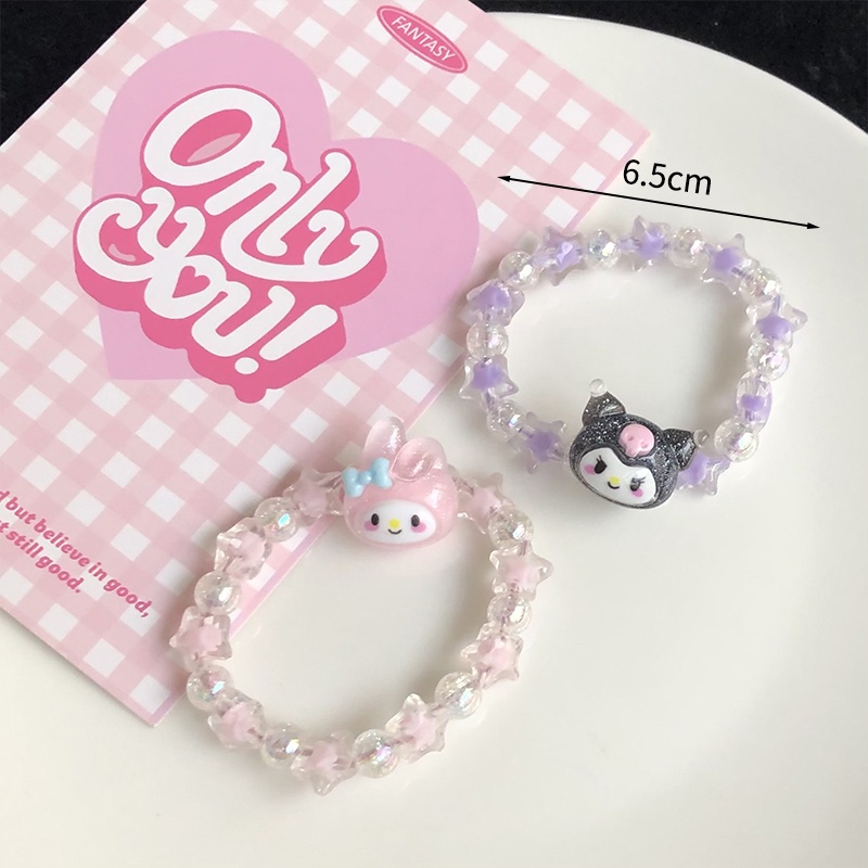 Cinnamoroll Kuromi My Melody Sanrio สร้อยข้อมือ สายหนัง ประดับคริสตัล ลายการ์ตูนน่ารัก ของเล่นคู่รัก สําหรับเด็กผู้หญิง วันเกิด
