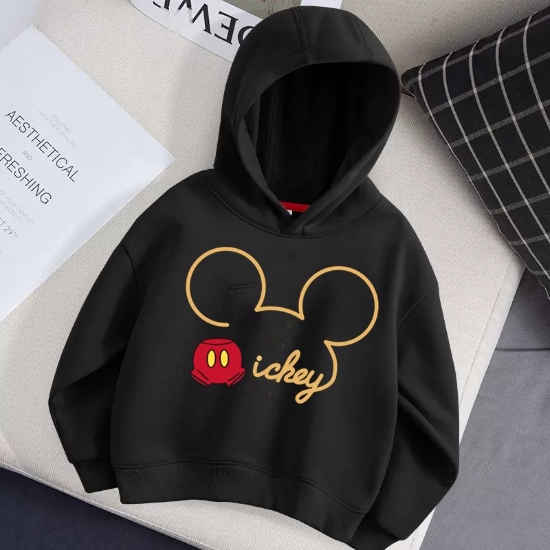 เสื้อแจ็กเก็ตกันหนาวลําลอง มีฮู้ด ลายมิกกี้เมาส์ สไตล์สปอร์ต สําหรับเด็กนักเรียนผู้ชาย