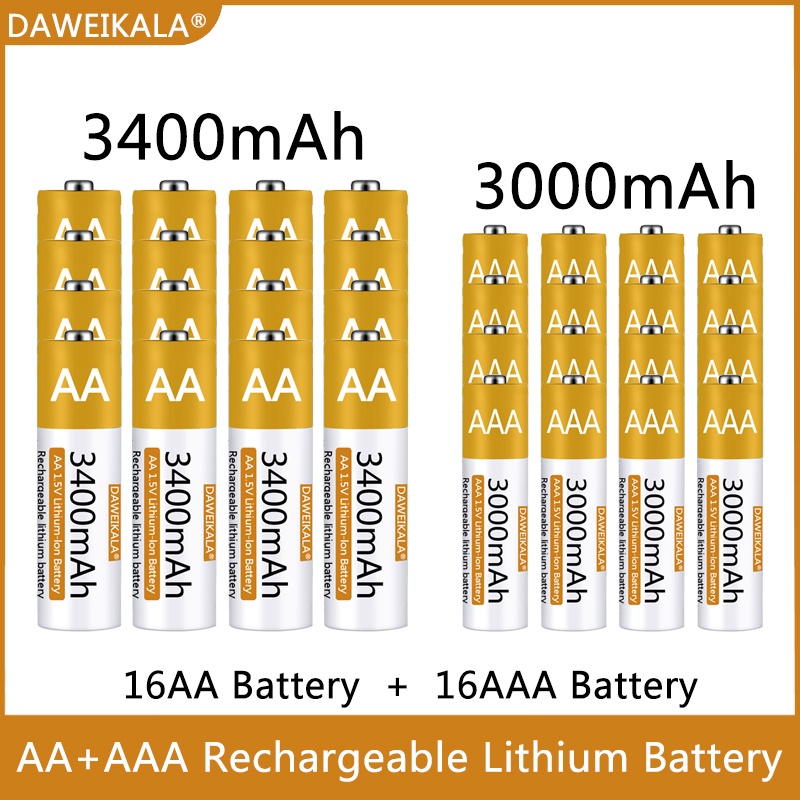 AA/AAA Battery 1.5V Rechargeable Polymer Lithium-ion Battery AA/AAA  Battery for remote control mous
