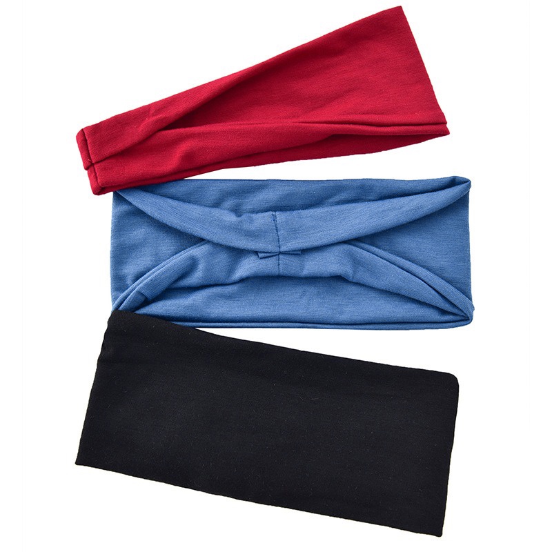 ที่คาดผม ผ้าโพกหัว แบบยืดหยุ่น สีพื้น สไตล์วินเทจ เครื่องประดับ สําหรับผู้หญิง ใส่เล่นโยคะ แต่งหน้า