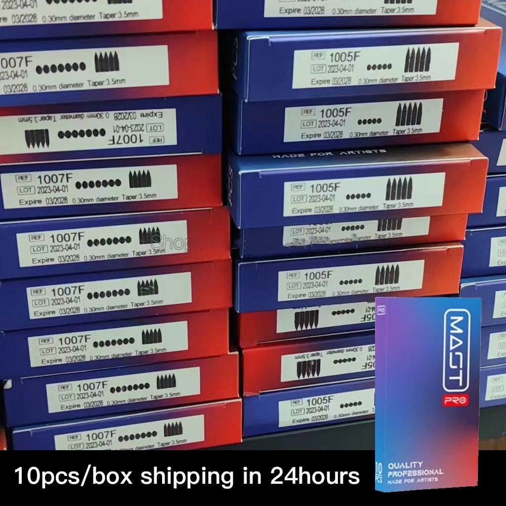 Mast Pro 1RL ตลับหมึกสักคิ้วถาวร ทรงกลม ใช้แล้วทิ้ง 10 ชิ้น