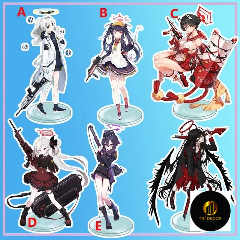 อะนิเมะ Standee รุ่น Blue Archive asagi mutuki aikiyo fuuka อะคริลิครูป Study มุมอุปกรณ์ตกแต่งโต๊ะ