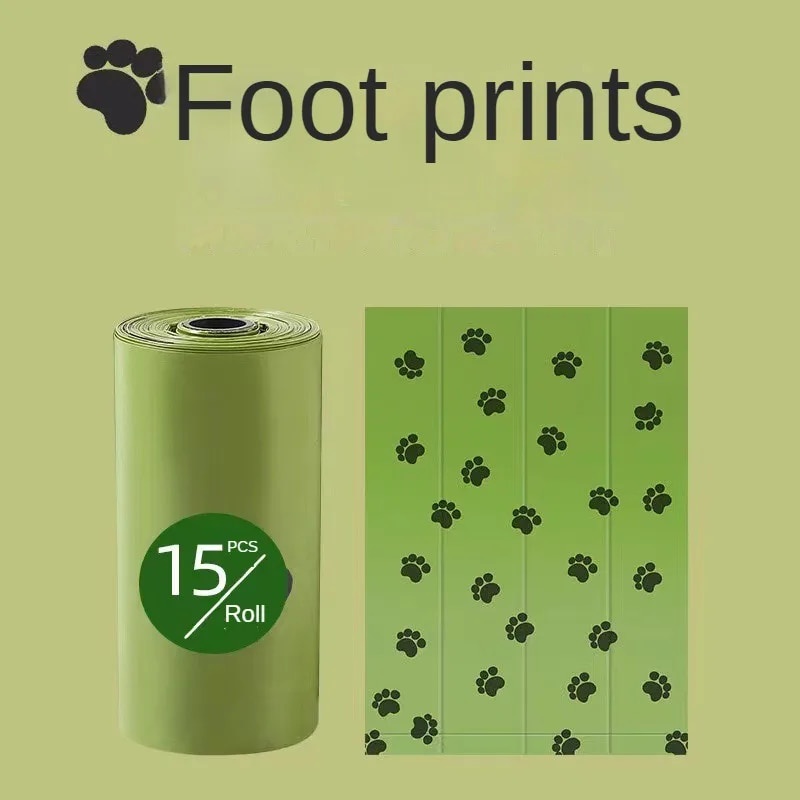 1 ม้วนถุงเซ่อสุนัขหนาถุงห้องน้ำย่อยสลายได้อย่างเต็มที่สำหรับอุปกรณ์สัตว์เลี้ยงลูกสุนัขผลิตภัณฑ์สีเขียวตู้ห้องน้ำ