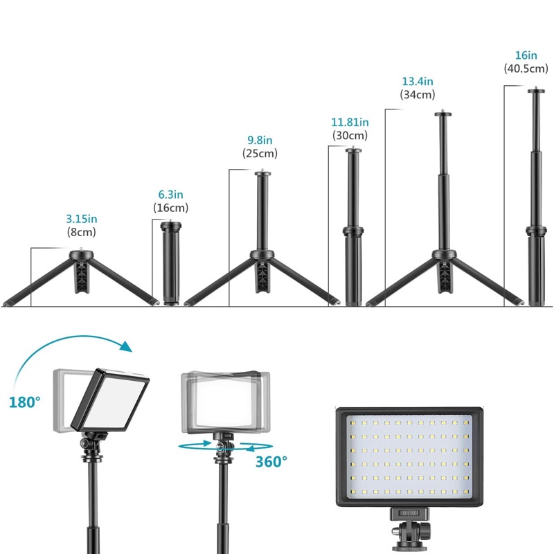 ชุดแผงไฟวิดีโอ LED หรี่แสงได้ 10 ระดับ 6 นิ้ว 120 ชิ้น