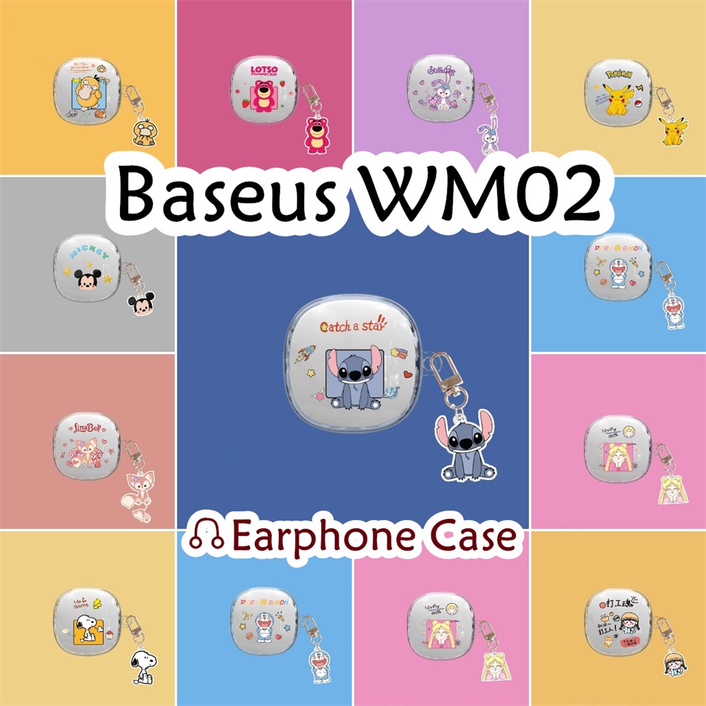 พร้อมส่ง! สําหรับ Baseus WM02 เคส การ์ตูน สด สไตล์ นุ่ม ซิลิโคน หูฟัง เคส เคส