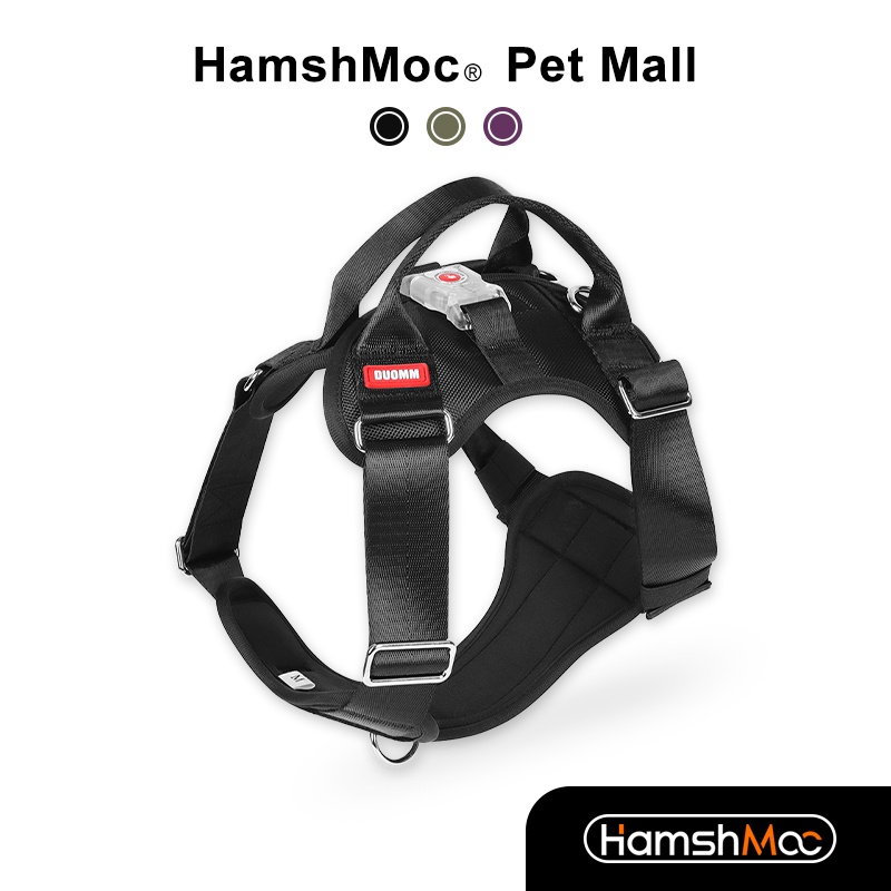 HamshMoc สายรัดสุนัขแบบปรับได้สายรัดหน้าอกสัตว์เลี้ยงที่ทนทานสะท้อนแสงป้องกันการดึงพร้อมหัวเข็มขัดแบบปลดเร็วสําหรับสุนัขเดิน