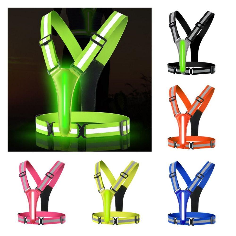 Ahmed เสื้อกั๊กสะท้อนแสง LED 3 โหมด มองเห็นได้ชัด ชาร์จ USB สะท้อนแสง มีประโยชน์ สําหรับวิ่งกลางคืน - รูปที่ 5