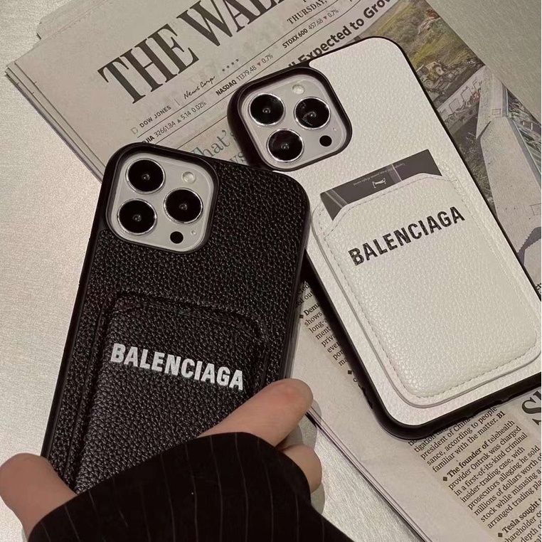 Full BALENCIAGA หนังสําหรับ IPhone 16 pro Max 14 13 12 15 pro Max 13 11 pro Max promax 11 XR Xs Max 7 8 plus 12 MINI 13 MINIProtect Anti Shock Cover