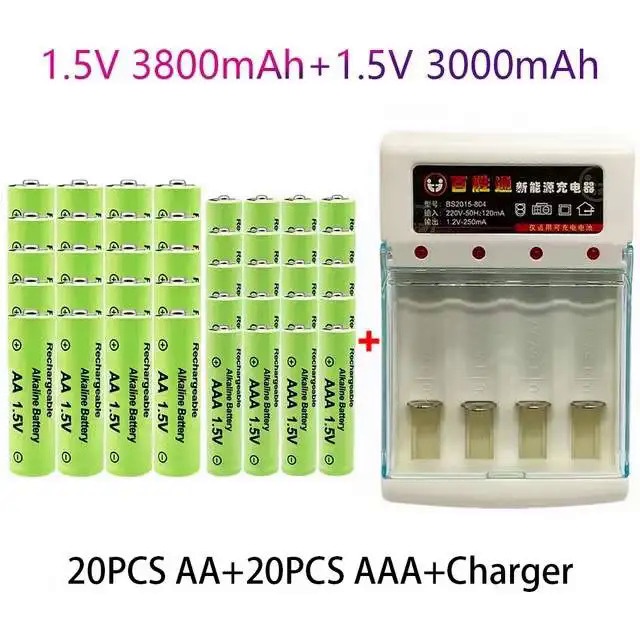 100% Original 1.5V AA3.8Ah+AAA3.0Ah Rechargeable battery NI-MH 1.5 V battery for Clocks mice compute