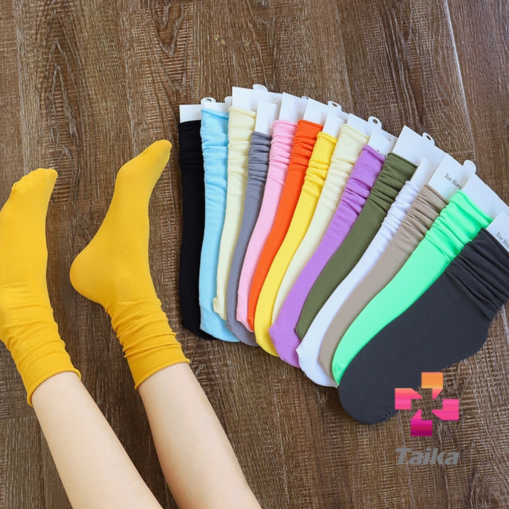 Taika ถุงเท้าผ้าฝ้าย ถุงเท้ากีฬาลําลอง ยืดหยุ่น สบาย ระบายอากาศ Women socks