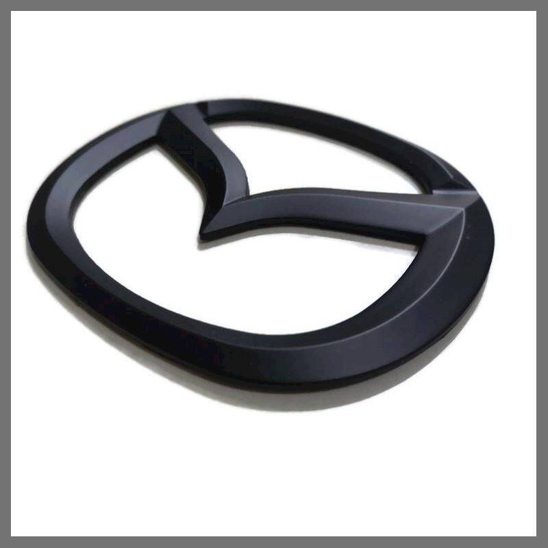 แผ่นป้าย MAZDA ตรา โลโก้ รถ หน้า สีดำด้าน ขนาด 14 x 11.5 cm mazda LOGO อุปกรณ์ตกแต่งรถยนต์ จัดส่งไว