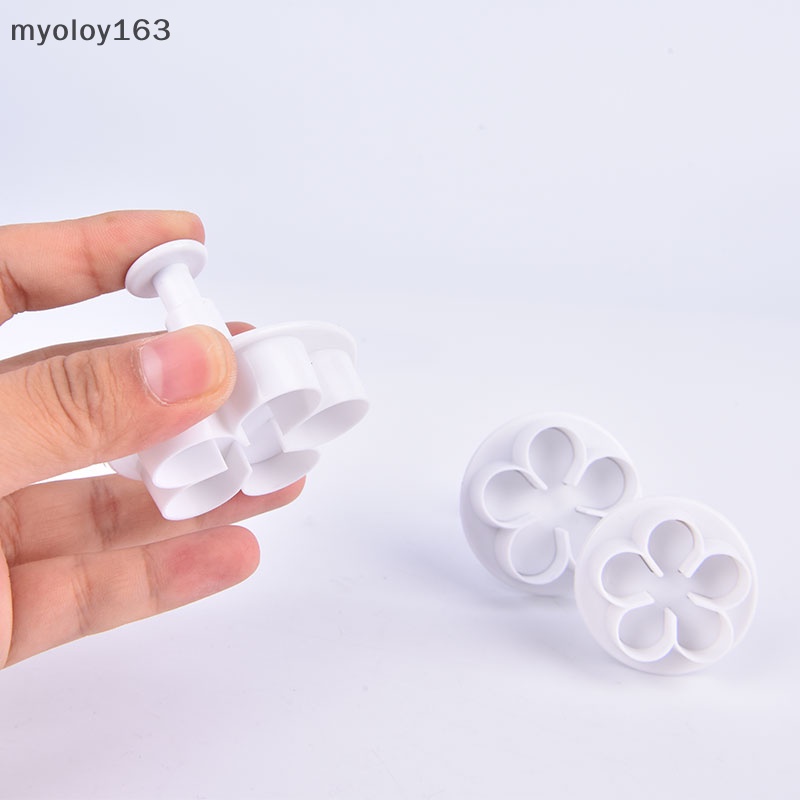 Myoloy แม่พิมพ์ตัดคุกกี้ ลายดอกไม้ DIY สําหรับทําเค้ก ฟองดองท์ 3 ชิ้น TH