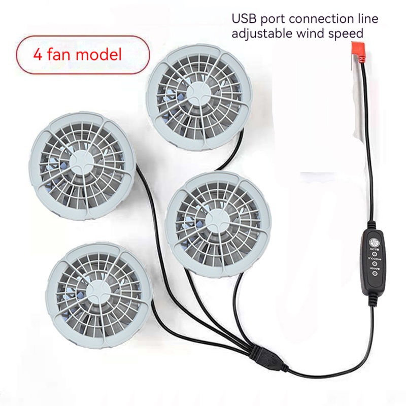 ชุดอุปกรณ์เสริมเครื่องปรับอากาศ พัดลม 4 ตัว USB 12V 5VDC สําหรับพัดลมสี่ตัว
