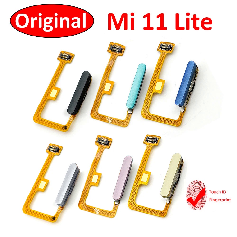 100 % Original สําหรับ Xiaomi Mi 11 Lite ลายนิ ้ วมือ Sensor Home Return Key เมนูปุ ่ ม Flex สายริบบิ ้ น Mi11
