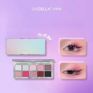 Shedella Eyeshadow Palette พาเลทอายแชโดว์สีอายแชโดว์สิบสีแต่งหน้า Contouring Palette Smoky Eye Trend