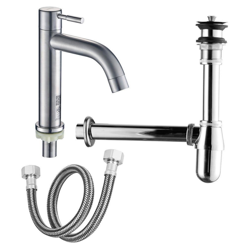 LOCAL789-Verno ชุดอุปกรณ์ก๊อกอ่างล้างหน้าทรงยืนสแตนเลส304 รุ่น มอสโค LT-2002C ร้านอยู่ในไทย