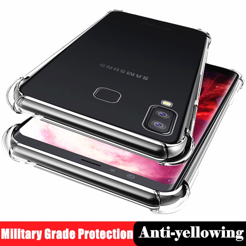 เคสโทรศัพท์มือถือ ซิลิโคนนิ่ม แบบใส เสริมมุมสี่มุม สําหรับ Samsung Galaxy A8 Star 6.3 นิ้ว SM-G855F 