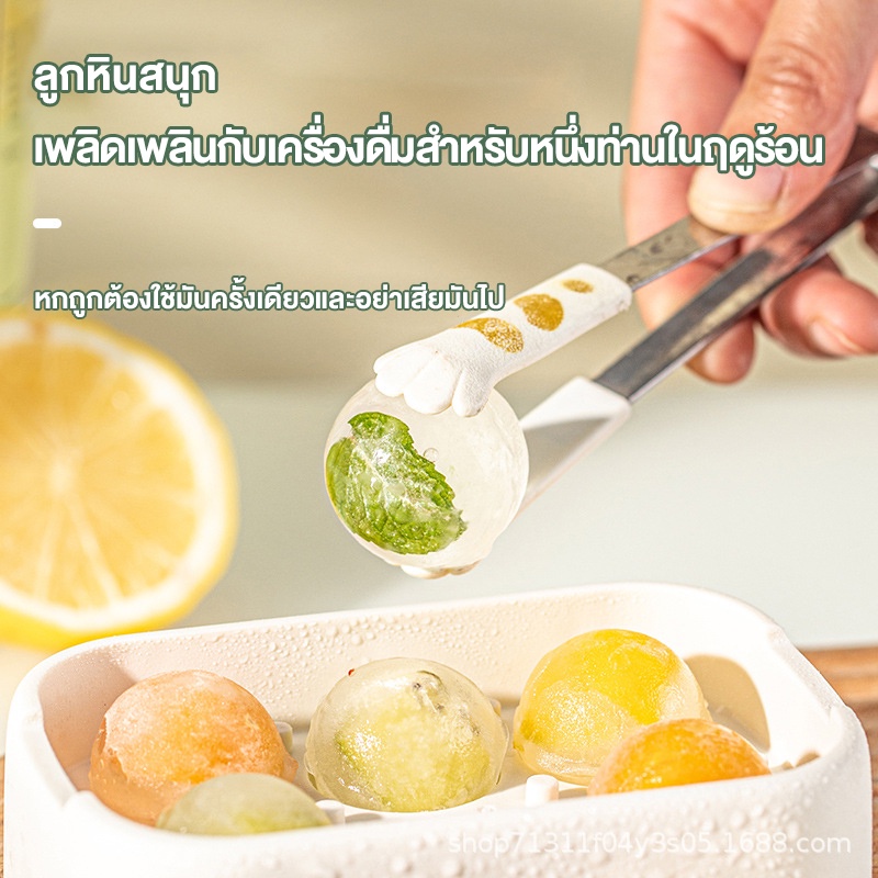 ที่ทำน้ำแข็งแบบก้อนกลม ทรงกลม 6 ช่อง พิมพ์น้ำแข็ง ซิลิโคน มีให้เลือก 2 สี