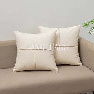 ปลอกหมอนอิง หนังเทียม ขนาด 45X45 ซม. กันน้ํา สีพื้น สไตล์นอร์ดิก สําหรับตกแต่งโซฟา ห้องนั่งเล่น