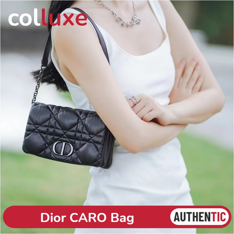 แบรนด์ใหม่และเป็นของแท้/ดิออร์ Dior CARO MINI Bag สุภาพสตรี/กระเป๋าสะพายไหล่