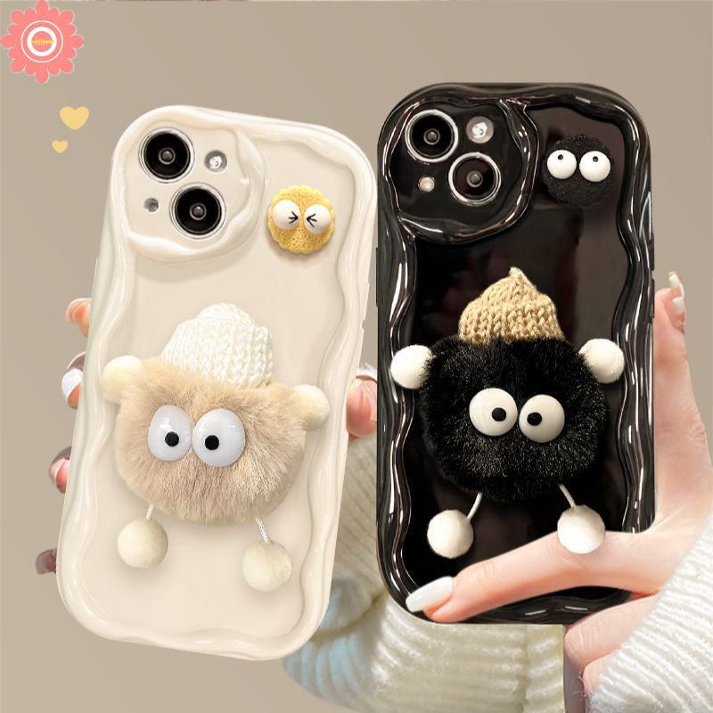 สําหรับ Oppo A60 A38 A57 A15 A77 A18 A12 A17 A96 A74 A5 A58 A17K A95 A78 A33 A16K A54 A16s A76 A31 A92 A3s A5s A9 A53 Reno 10 5 4F 6 น ่ ารักสเตอริโอตุ ๊ กตา 3D ตุ ๊ กตาถ ่ านหิน Ball เคสนุ ่ ม