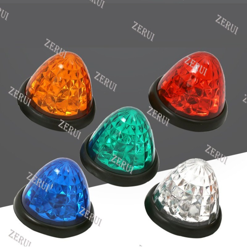 Zr ไฟสัญญาณเตือน LED 24V สีเหลืองอําพัน สีขาว สีเหลืองอําพัน สําหรับรถยนต์ รถบรรทุก รถพ่วง 2 ชิ้น