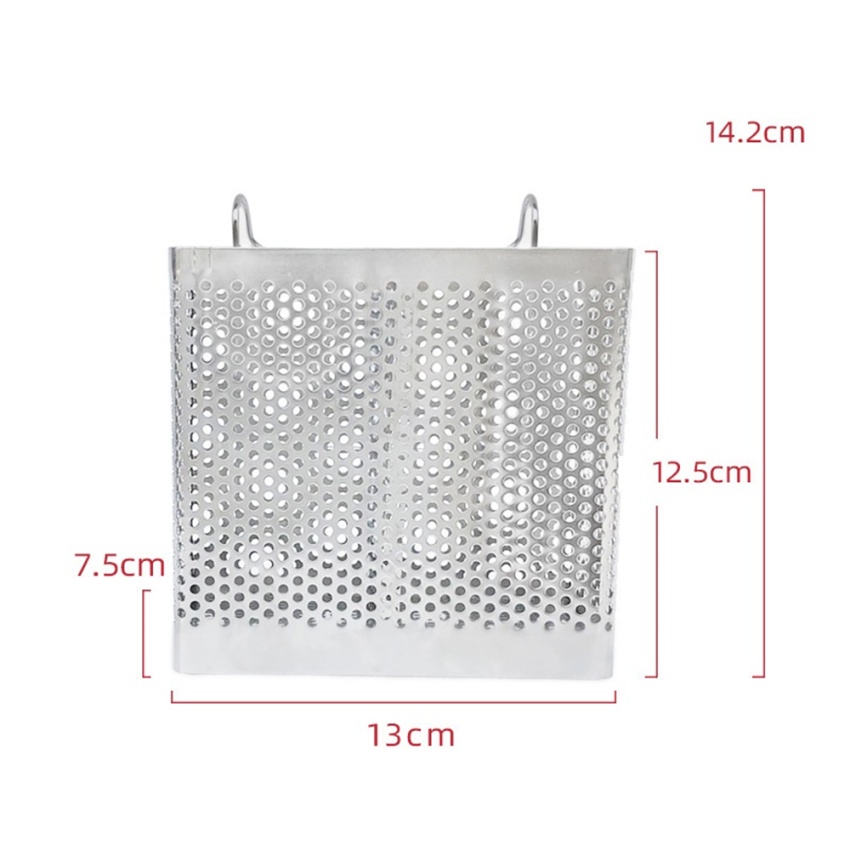 ตะกร้าตะเกียบ สเตนเลส แบบแขวน พร้อมตะขอ ระบายน้ํา สําหรับตากช้อนส้อม - รูปที่ 4