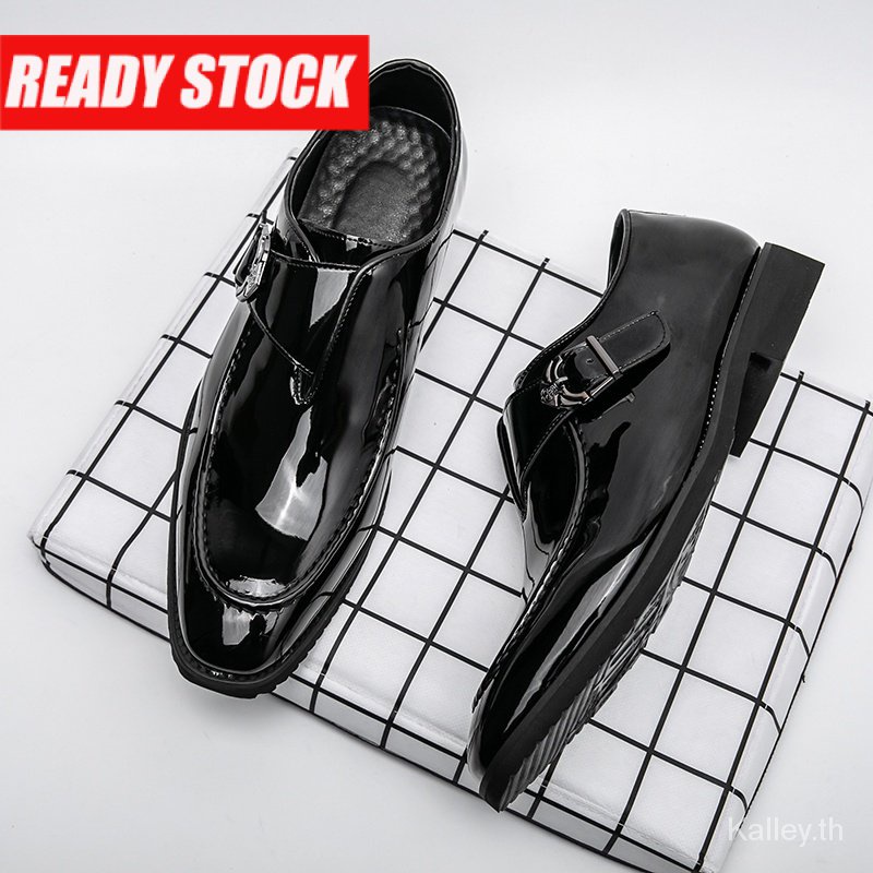 Elegant Men Formal Shoes Loafer Monk Strap Wedding Buckles Party Soft Leather Business Handsome T9YR
