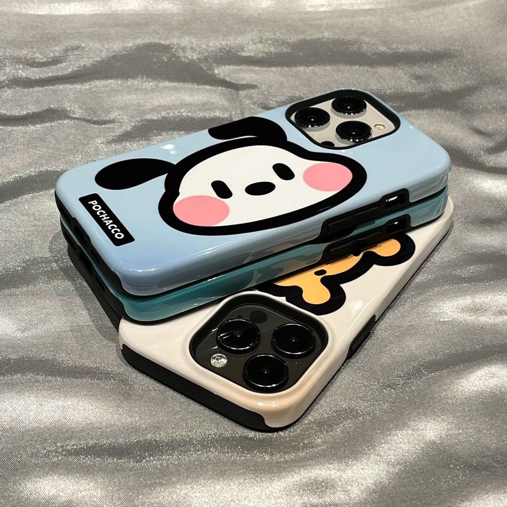 เคสโทรศัพท์มือถือ แบบสองชั้น ลายสุนัขพีช่า สําหรับ iPhone11 12 13 14 15 15Pro 12Promax 13Promax 14Promax 14plus XS XR R6KA