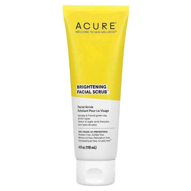 Acure สครับขัดผิวหน้า โคลนสาหร่ายสีเขียว ขัดสิวเสี้ยน กระชับรูขุมขน 118 มล.