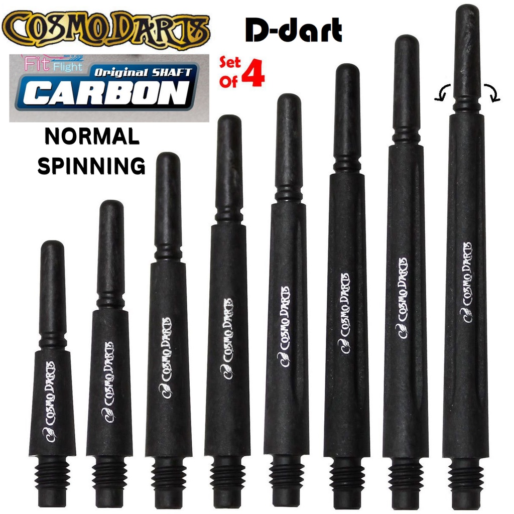 COSMO FIT SHAFT CARBON ( NORMAL SPINNING ) สีดํา 4 ชิ้น/แพ็ค