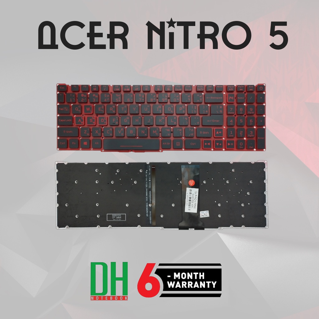 แป้นพิมพ์คีย์บอร์ด Acer Predator Helios 300 PH315-52 315-53 Acer Nitro 5 AN515-43, AN515-44, AN515-54, AN515-55,