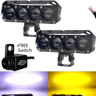 2PCS 4-bulb Laser Shooting Lights mini driving light Full Set Projector grill 40W Motor HeadLight