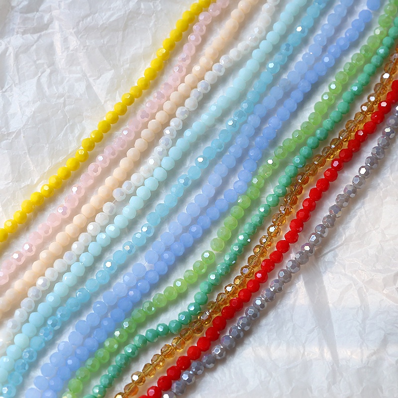 100pcs ลูกปัดคริสตัล หลากสี 4 มม. สําหรับทําเครื่องประดับ ต่างหู สร้อยข้อมือ สร้อยคอ diy